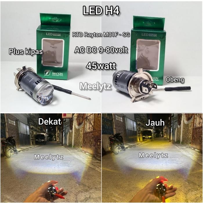 Rtd Rayton M01F Sg - Lampu Utama Led H4 Rtd Rayton M01F Sg High Low 45Watt Ac Dc Jamin Terang Plus