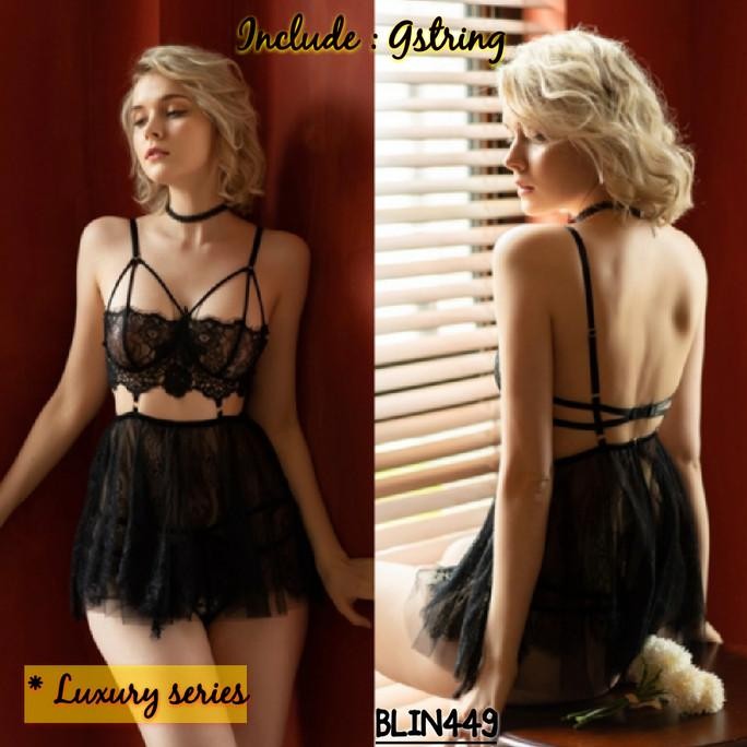 

Lingerie Seksi Luxury Series Hitam (Blin449) By Amor Collection Original
