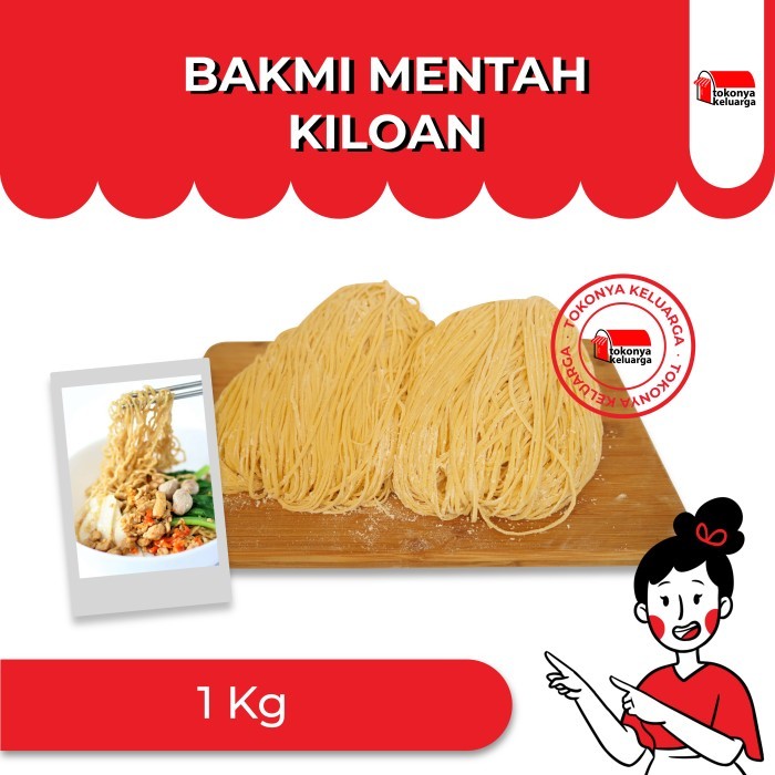 

PROMO MIE / PASTA / BAKMI MENTAH PREMIUM 1KG TANPA AIR ABU, HOMEMADE SEHAT NON COD