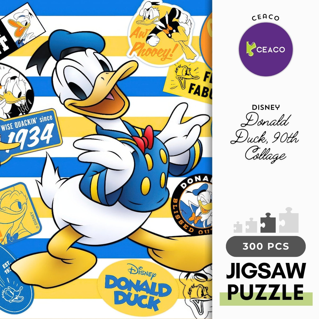 Ceaco 2246-39 Donald Duck • 90th Collage 300 Pieces Jigsaw Puzzle