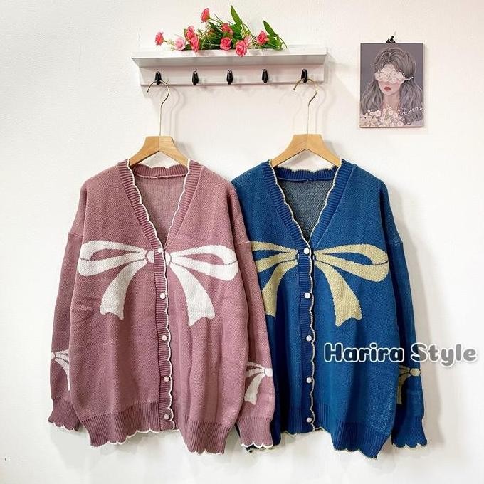 Natasha Cardigan Rajut Wanita Tebal Oversize From Harira Style Original Dan Terpercaya
