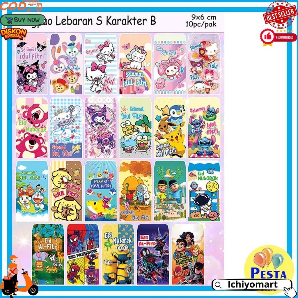 

Murah !! Amplop Idul Fitri Isi 10Pcs Uk S Karakter / Angpao Lebaran Kecil / Amplop Lebaran Idul Fitri / Angpao Karakter Cowok Cewek / Amplop Lebaran Mini / Amplop Lebaran 2025, Islamic, Lebaran, Idul Fitri, Eid Mubarak, Hari Raya,Fitr,Amplop Lebaran Lucu