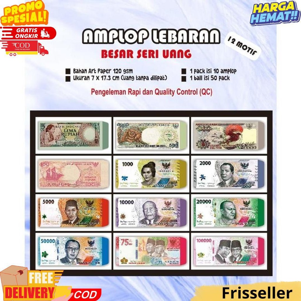 

Amplop Lebaran Motif Uang Bahan Tebal Premium Bebas Pilih Motif - Isi 10 D Gratis Ongkir
