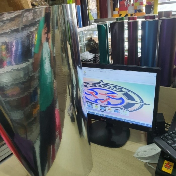 

Sale Sticker Chrom Gold/Silver Murah 60 Cm