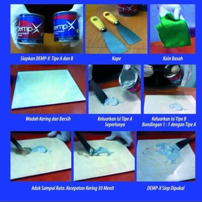 

DEMP X 250GR CREAM DEMPX DEMPUL EXTREME SERBAGUNA LEM EMPOXY 500GRAM