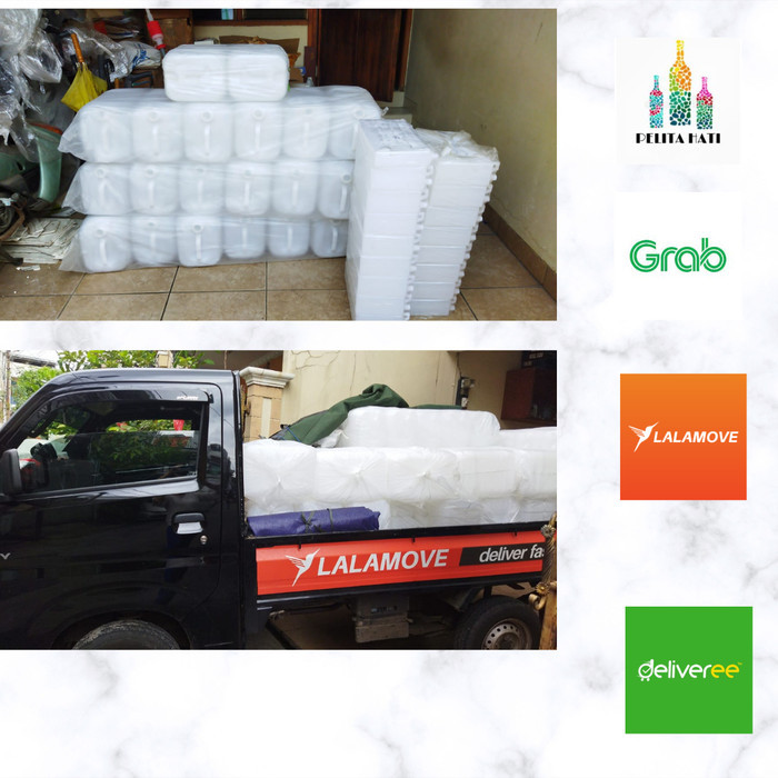 Beragam Jerigen Plastik Food Grade Ukuran 10 18 20 25 30 Liter Baru Segel Rui914