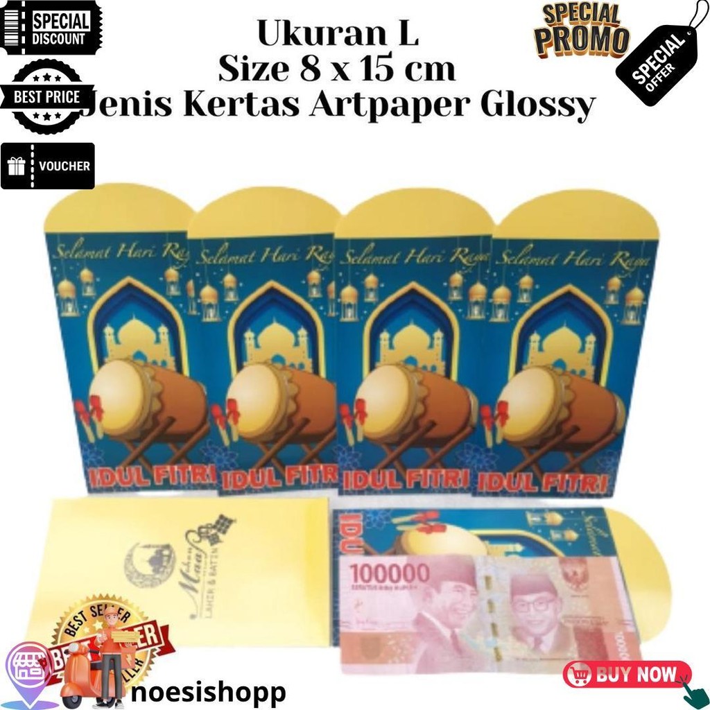 

100Pcs Dan 50Pcs Amplop Idul Fitri Karakter Ukuran Besar L 8X15Cm Amplop Ampau Lebaran Grosir 1 Pak D Cod