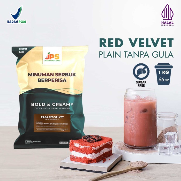 

Bubuk numan Red Velvet Powder JPS Tanpa Gula