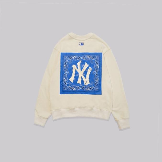 Grosir M7B Ny Yankees Back Paisley Sweatshirt Beige