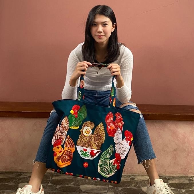 Tas Besar IGOR Celengan Ayam Jadul Hijau Travel Kuliah Kerja Santai CS