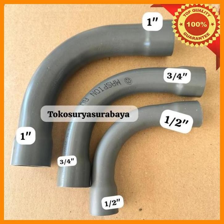 [SMM] LONG ELBOW 1/2" 3/4" 1" MASPION AW PVC KENI PANJANG 1/2 INCH 3/4 1" IN DIM BOCK BOK BOCH