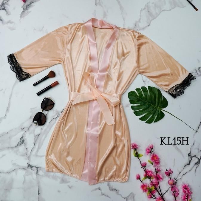 

Seksi Kimono Bathrobe Night Gown Sleep Wear Pretty Sexy Lingerie Kl15H Original