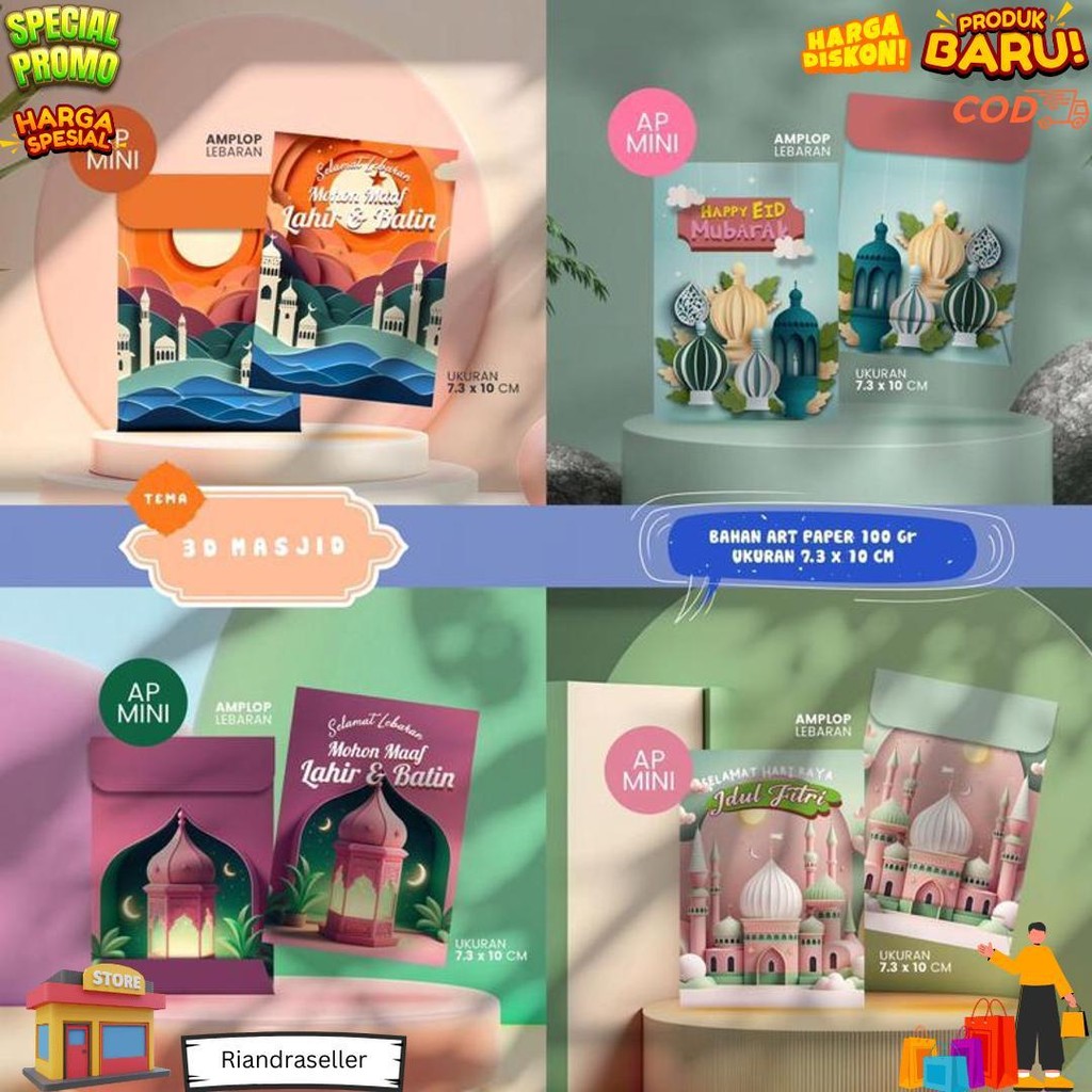 

Amplop Lebaran Murah (Isi 100 Pcs) | Bahan Artpaper 100 Gsm | | Ada 4 Desain Sesuai Tema | Amplop Idul Fitri Grosir D Promo 3.3