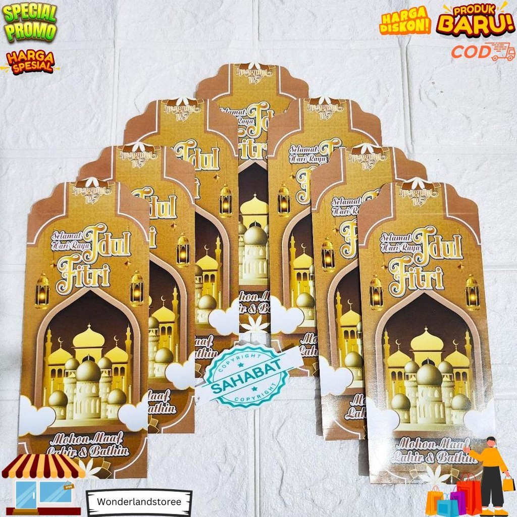 

[10 Pcs] Amplop/Angpau Lebaran Idul Fitri Motif Masjid, Uang, Snack & Atm Ukuran Panjang Isi 10 Pcs D Termurah