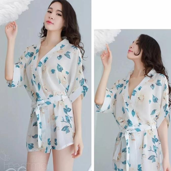 

Lingeries Sexy-Lingerie Kimono Sifon Transparan Original