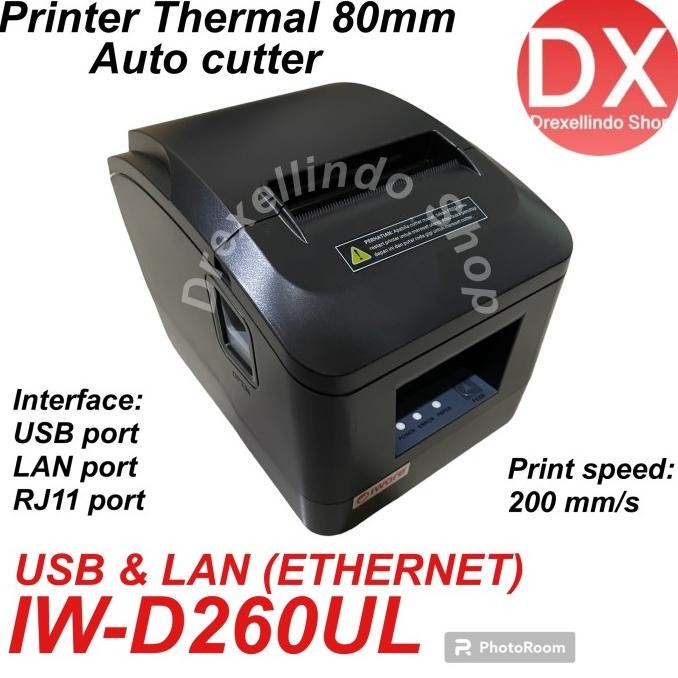 

SIAP KIRIM PRINTER THERMAL STRUK 80MM IWARE IW-D260UL / IWD260UL / D260UL PORT USB DAN LAN (ETHERNET) AUTO CUTTER