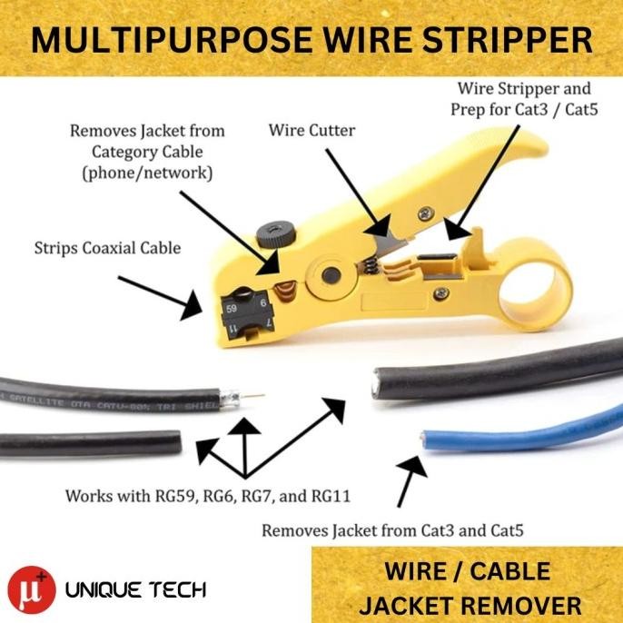 

SIAP KIRIM COAXIAL CABLE WIRE CUTTER STRIPPING TOOL RG59 RG6 STRIPPER KUPAS KABEL
