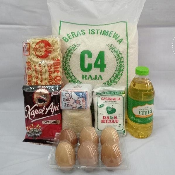 

Paket sembako komplit telur