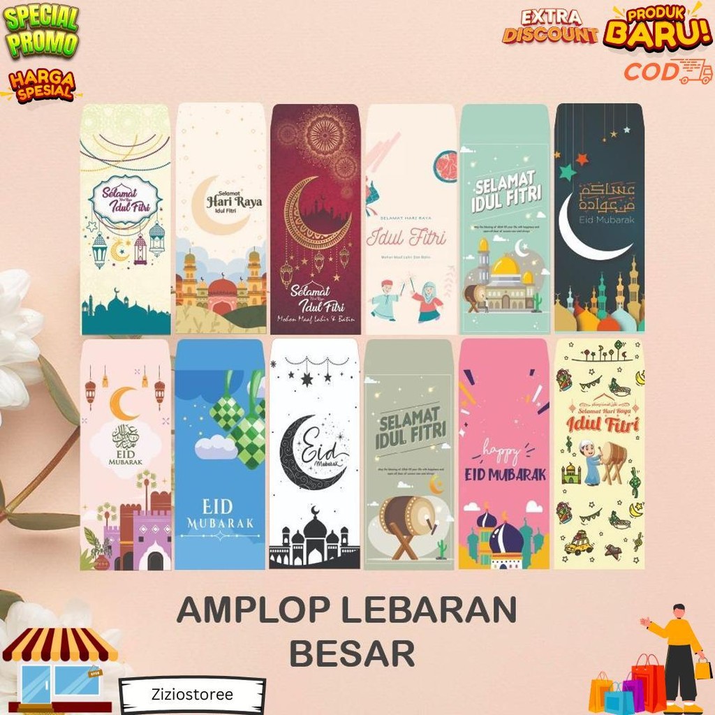 

(10 Pcs) Amplop Lebaran/Eid Mubarak/Ramadan Kareem/Idul Fitri/Amplop Unik/Amplop Lebaran Angpao D Promo 3.3