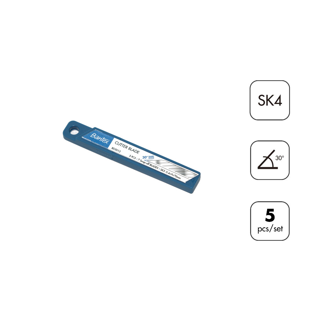 

[Stationery Spectrum] Bantex Refill Cutter Blade 30 Derajat Sudut Tajam Material SK5 Isi 5 Pcs BD5012
