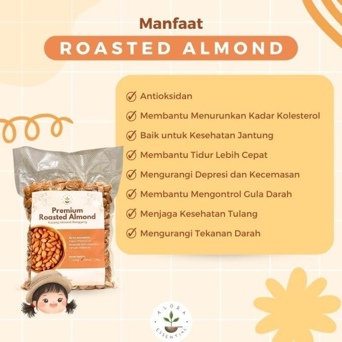 

Murah Alora Roasted Almond 1 Kg - Kacang Almond Panggang Alora 1 Kg