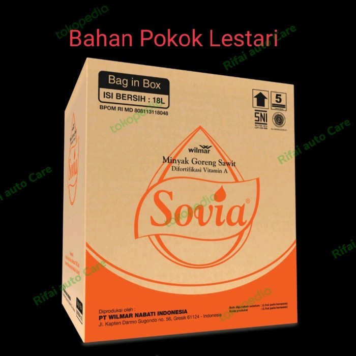 

Minyak Goreng Sovia 18 Liter Bib {TerlarisBest Seller}