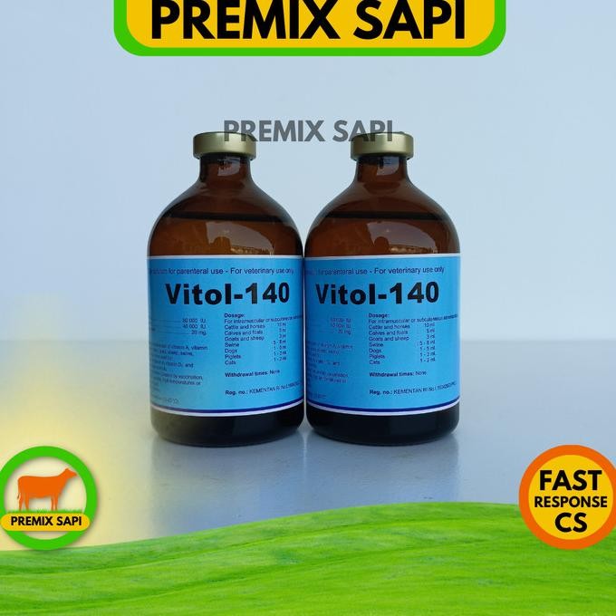 VITOL 140 100ml - Vitamin ADE Perbaiki Produktivitas Hewan
