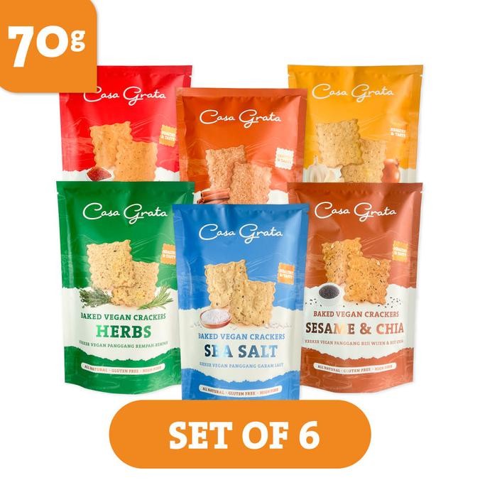 

Grosir 6 Packs - 70Gr (6 Casa Grata Crackers - Choose Your Own Flavor)