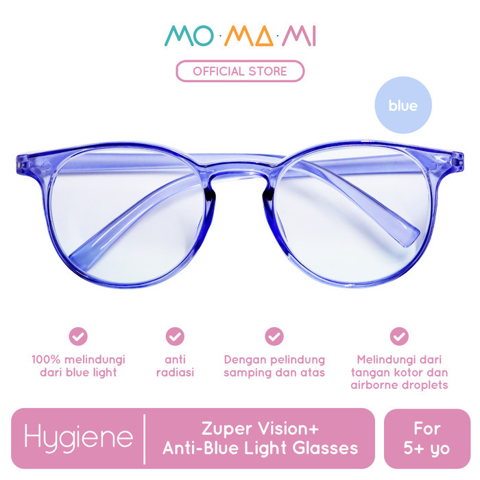 Momami Kids Zuper Vision+ Anti-Blue Light Glasses Blue - Kacamata