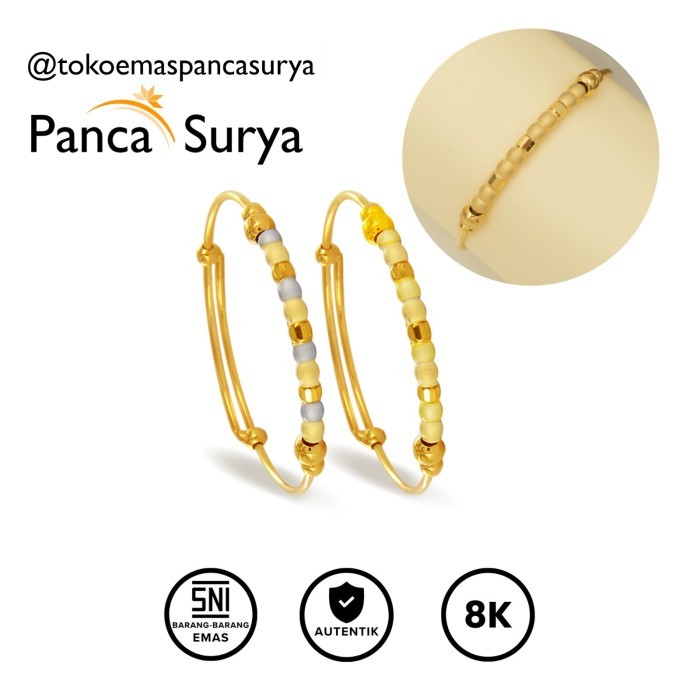 Gelang Bayi Batita Balita Emas Asli 2 Gram Bisa Adjust Diameter