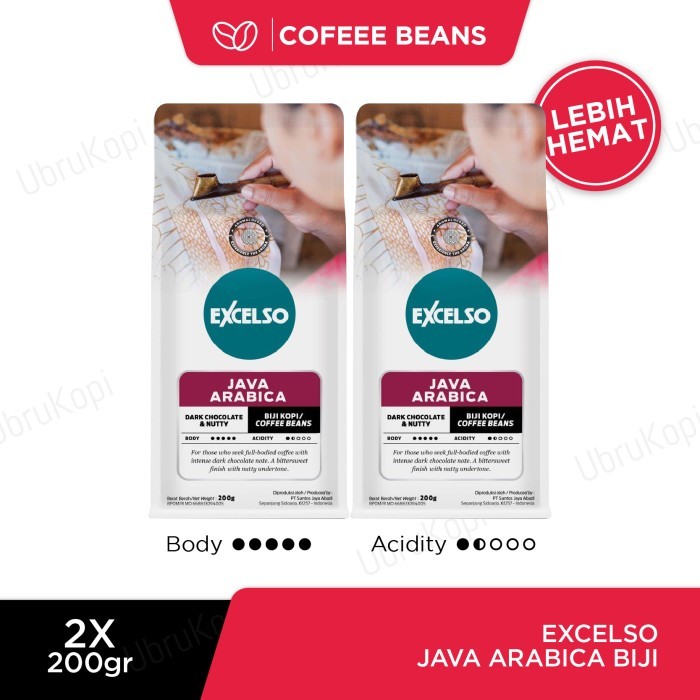 

Excelso Java Arabica Biji 200G Twin Pack