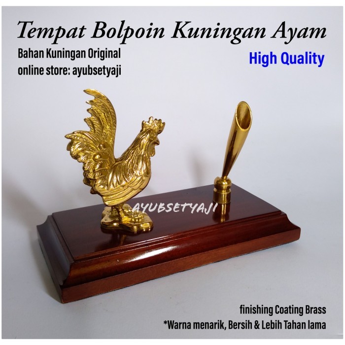

My Tempat Bolpoin Ayam Kuningan Wadah Pensil Bolpen Meja Kantor Aksesoris