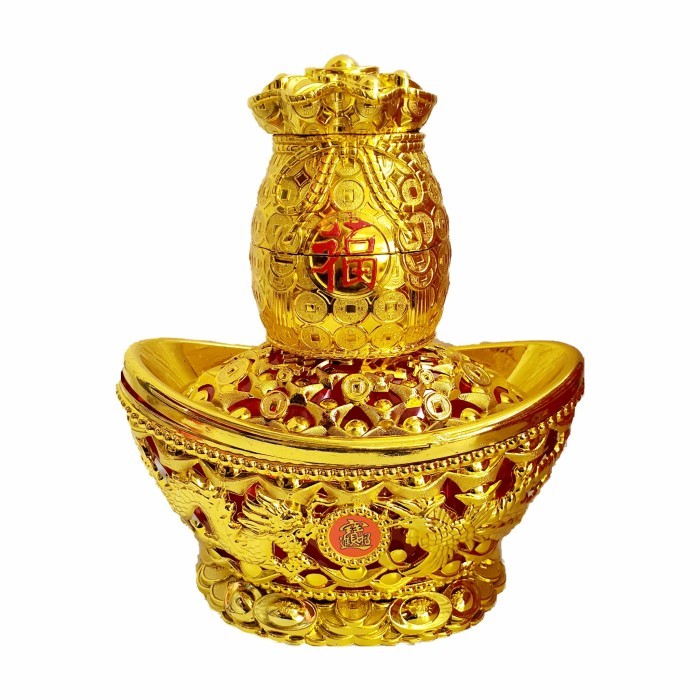 

Sale Tempat Permen Yenpao Fu Emas Murah Candy Jar Kado Imlek Murah Yenpau