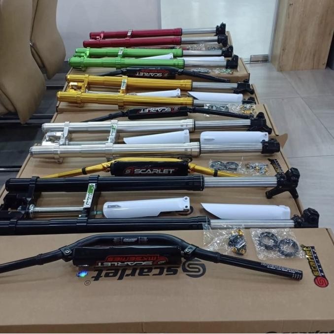 Upsidedown USD Upside Down Shock Depan KLX CROSS Trail SCARLET cnc Terlaris