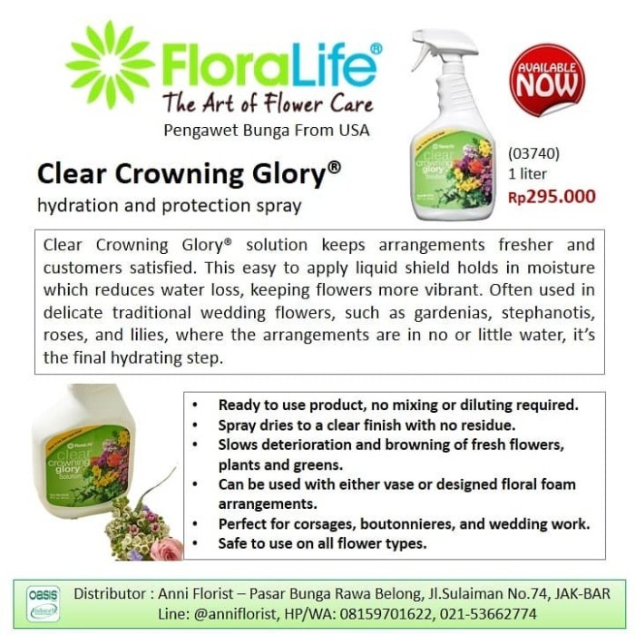 Floralife Clear Crowning Glory 1 liter (03740), pengawet bunga