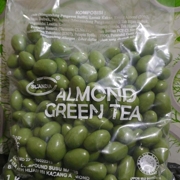 

terbaru !!! almon green tea kemasan 1 kg /500 g greentea ready