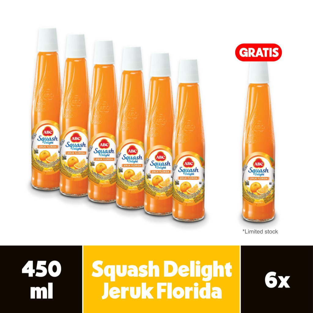 

ABC Sirup Squash Delight Jeruk Florida 460 ml - Multi Pack 6 pcs