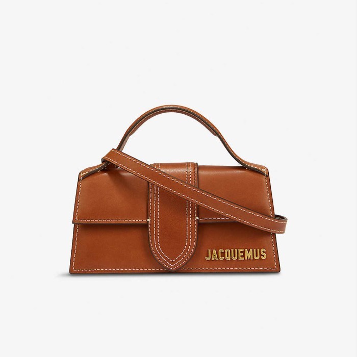 JACQUEMUS Le Bambino leather top handle bag Brown AUTHENTIC