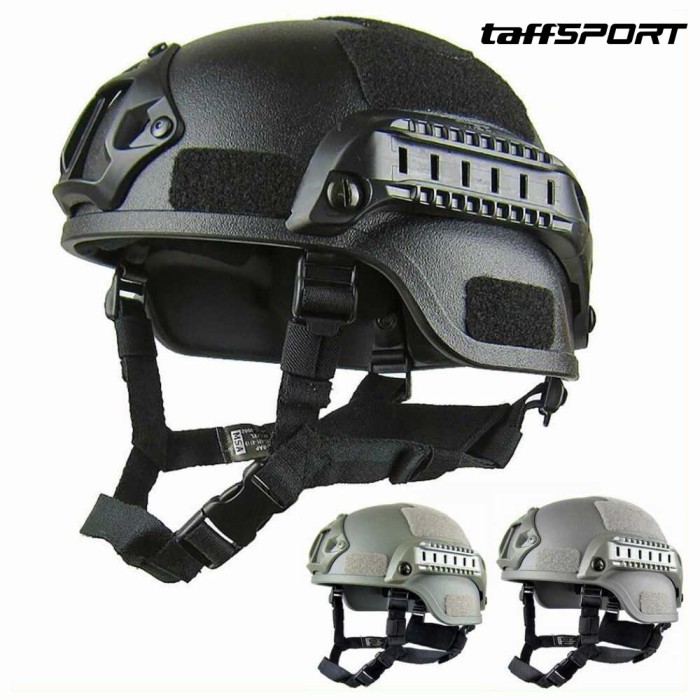 TERLENGKAP TaffSPORT Helm Tactical / Helm densus / Helm aksesoris air soft