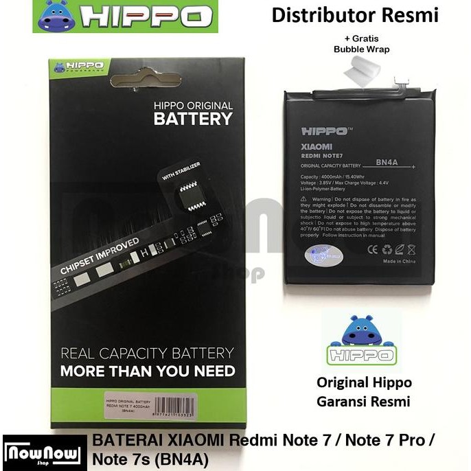 Baterai Hippo Xiaomi Redmi Note 7 / Note 7 Pro / Note 7s BN4A BN 4A Terlaris