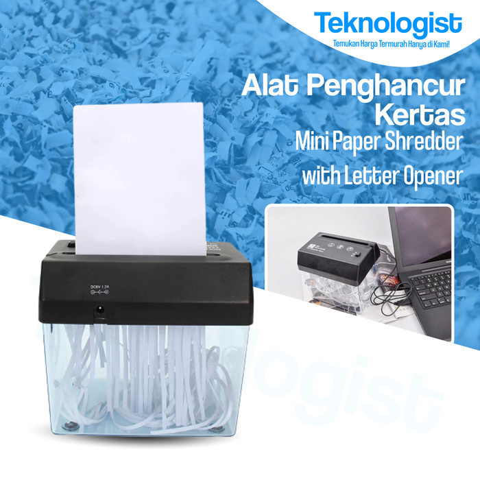 

Alat Penghancur Kertas Mini USB Paper Shredder with Letter Opener