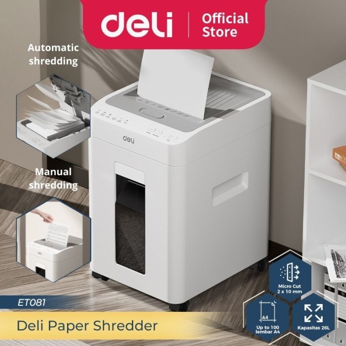 

PROMO! Deli Paper Shredder / Mesin Penghancur Kertas Otomatis 100 lembar Kapasitas 15 Liter ET081