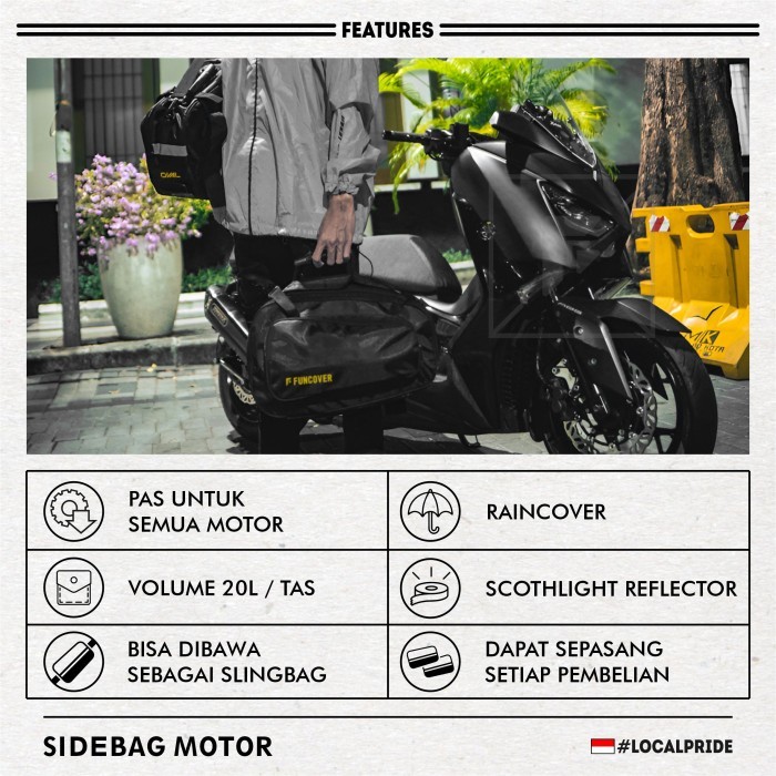 Sidebag motor tas samping oval waterproof touring
