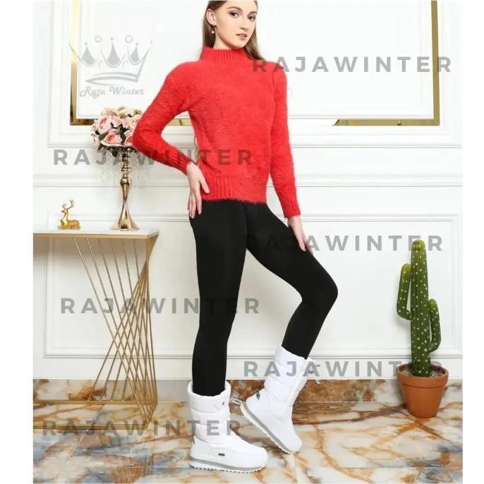 Import sweater turtleneck wanita bulu halus winter musim dingin New