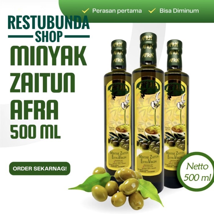 

terbaru !!! minyak zaitun extra virgin afra 500ml -extra virgin olive oil ready