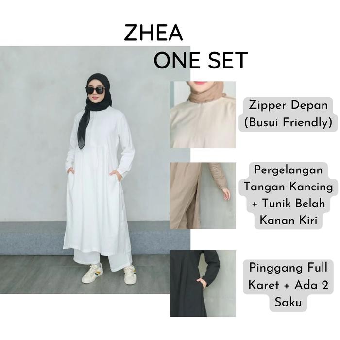 Terbaru Zhea Setelan Wanita One Set Jumbo Atasan Tunik Dan Celana Kulot Bahan Katun Linen Rami Daily