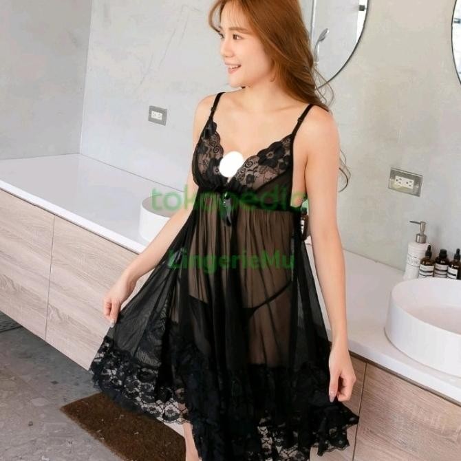 baru daster lingeri sexy wanita all size jumbo transparan
