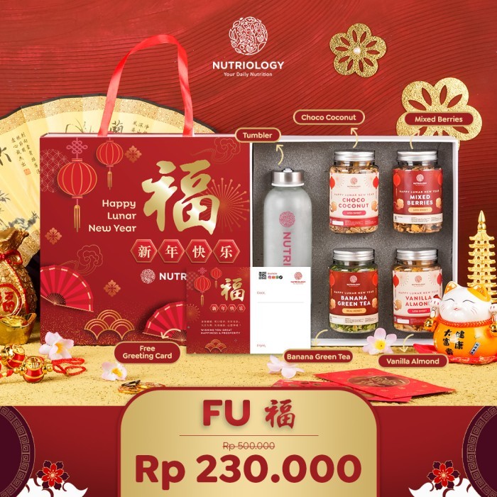 

Hamper Imlek Tahun baru Lunar Granola Nutriology FU parcel hadiah gift