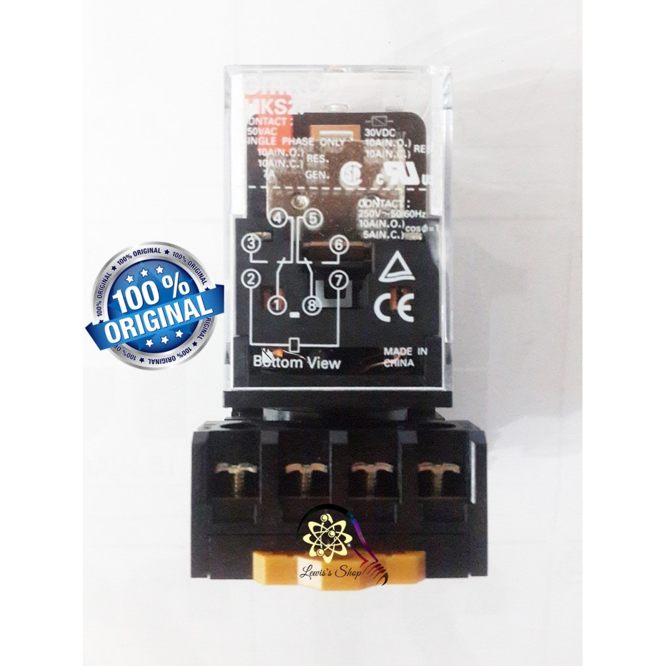 Relay Omron MKS2P 12 Volt + Socket (Original)
