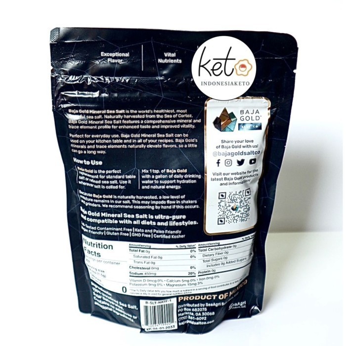 

terbaru !!! baja gold mineral sea salt garam 454 gr , ori 100% usa ready